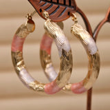 4 Pairs Copper Plated Round Hoop Earrings Women Jewellry Acessories
