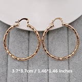 4 Pairs Copper Plated Round Hoop Earrings Women Jewellry Acessories