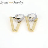 4 Pairs CZ Triangle Earrings Silver Geometric Women Party Jewelry