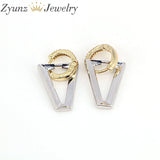 4 Pairs CZ Triangle Earrings Silver Geometric Women Party Jewelry