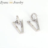 4 Pairs CZ Triangle Earrings Silver Geometric Women Party Jewelry