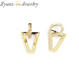 4 Pairs CZ Triangle Earrings Silver Geometric Women Party Jewelry