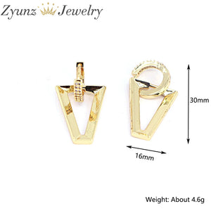 4 Pairs CZ Triangle Earrings Silver Geometric Women Party Jewelry