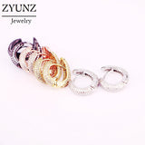 Micro Pave CZ Circle Hoop Clear Crystal Zircon Earrings Jewelry Mix