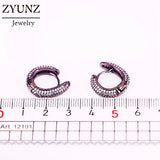 Micro Pave CZ Circle Hoop Clear Crystal Zircon Earrings Jewelry Mix