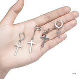 4 Pairs Punk Spike Hoop Earrings Stainless Steel for Halloween