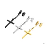 4 Pairs Punk Spike Hoop Earrings Stainless Steel for Halloween