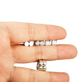 4 Pairs Stainless Steel Magnetic Ear Studs CZ 6MM for Men and Women