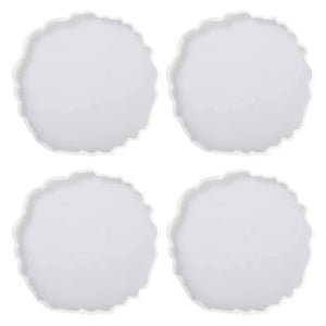 4 Pcs Agate Coaster Epoxy Resin Mold Silicone Mould DIY Crafts Jewelry Home Tool