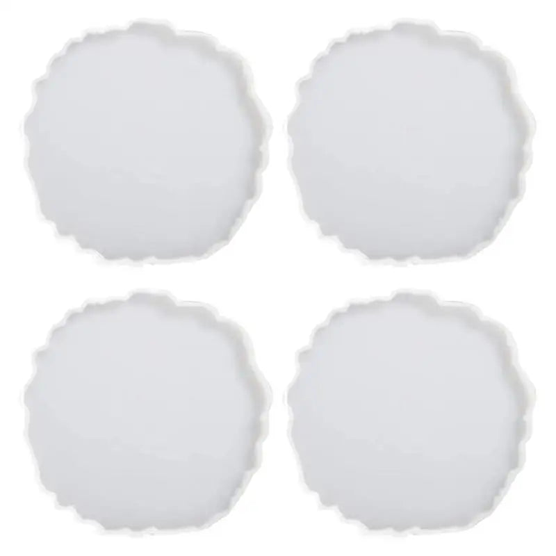 4 Pcs Agate Coaster Epoxy Resin Mold Silicone Mat DIY Crafts Jewelry Tool