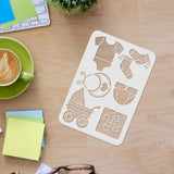 4 Pcs Baby Theme Stencils Template for DIY Drawing Painting