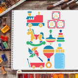 4 Pcs Baby Theme Stencils Template for DIY Drawing Painting