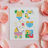 4 Pcs Baby Theme Stencils Template for DIY Drawing Painting