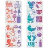 4 Pcs Baby Theme Stencils Template for DIY Drawing Painting