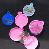 4 Pcs Christmas Ball Pendant Resin Molds Keychain Silicone DIY Jewelry Decor