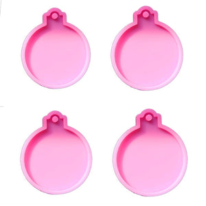 4 Pcs Christmas Ball Pendant UV Epoxy Resin Molds Keychain Silicone Mould