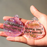 4 Pcs Christmas Ball Pendant UV Epoxy Resin Molds Keychain Silicone Mould