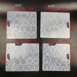 4 Pcs Christmas Earrings Resin Mold DIY