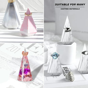 4 Pcs Cone Ring Holder Resin Molds, Silicone Resin Molds For DIY Ring Stand