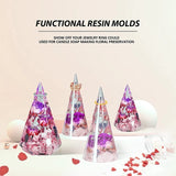 4 Pcs Silicone Resin Molds for Cone Ring Holder DIY Christmas Decoration
