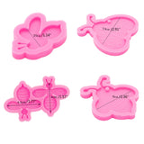 4 Pcs Bee Keychain UV Epoxy Resin Molds DIY Honeybee Pendant Silicone Mould
