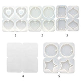 4 Pcs Epoxy Jewelry Making Mould Pendant Silicone Resin Mold