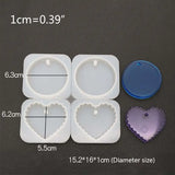 4 Pcs Epoxy Jewelry Making Mould Pendant Silicone Resin Mold