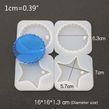 4 Pcs DIY Crystal Epoxy Resin Jewelry Pendant Molds Heart Round Wave Shape