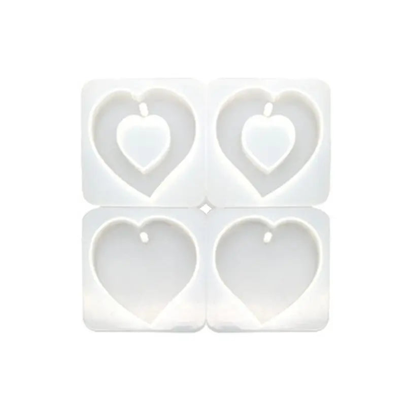 4 Pcs DIY Crystal Epoxy Resin Jewelry Pendant Molds Heart Round Wave Shape