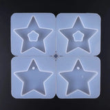 4 Pcs DIY Crystal Epoxy Resin Jewelry Pendant Molds Heart Round Wave Shape