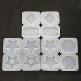 4 Pcs DIY Crystal Epoxy Resin Jewelry Pendant Molds Heart Round Wave Shape