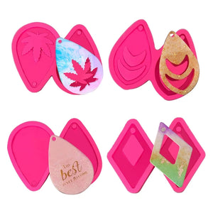 4 Pcs Earrings Resin Mold Ear Pendant Silicone Mould DIY Crafts