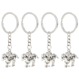 4 Pcs Equestrian Keychain Rings Zinc Alloy Horse Racing Model
