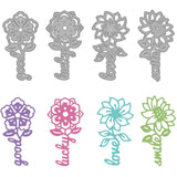 4 Pcs Flower Metal Cutting Dies with Words Embossing Stencil DIY Scrapbook Craft