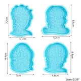 4 Pcs Girls Mobile Phone Bracket Holder Resin Mold DIY Crafts Tool