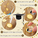 4 Pcs Graduation Cap Memorial Photo Chain Charms DIY Graduate Memorial Pendant