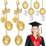 4 Pcs Graduation Cap Memorial Photo Chain Charms DIY Graduate Memorial Pendant