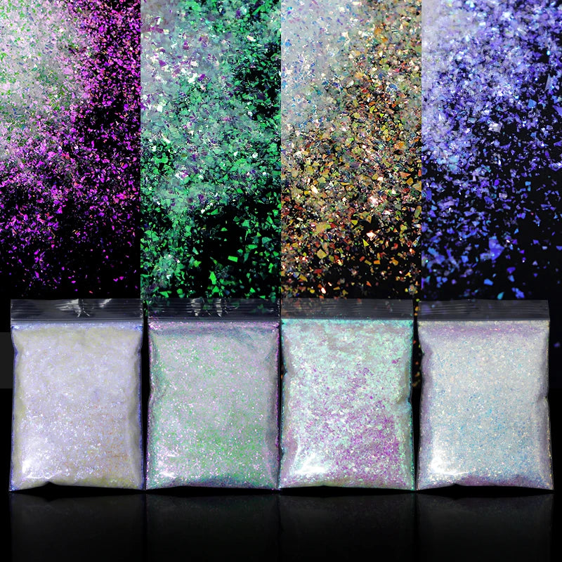 4 Pcs Iridescent Glitter Resin Flakes Epoxy Resin Shaker Filler DIY Sequins