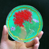 4 Pcs Irregular Flower Fairy Art Coaster Epoxy Resin Mold DIY Crafts Decor
