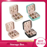 Portable PU Leather Jewelry Box Travel Storage Organizer