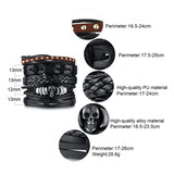 4 Pcs Leather Bracelet Set, Men Multi-strand Bracelet