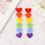 4 Pcs Rainbow Heart Charms Acrylic Jewlery Findings Diy Making