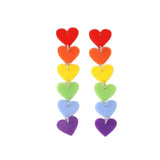 4 Pcs Rainbow Heart Charms Acrylic Jewlery Findings Diy Making