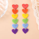 4 Pcs Rainbow Heart Charms Acrylic Jewlery Findings Diy Making