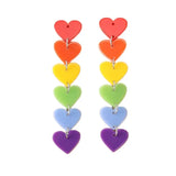 4 Pcs Rainbow Heart Charms Acrylic Jewlery Findings Diy Making