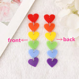 4 Pcs Rainbow Heart Charms Acrylic Jewlery Findings Diy Making