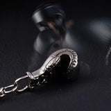 4 Pcs Metal Cartoon Boxing Glove Shape Keychain Key Ring Chains