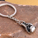 4 Pcs Metal Cartoon Boxing Glove Shape Keychain Key Ring Chains
