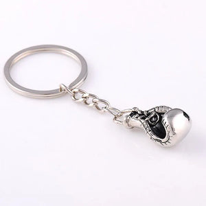 4 Pcs Metal Cartoon Boxing Glove Shape Keychain Key Ring Chains