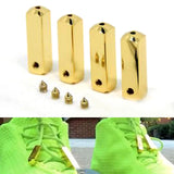 4 Pcs Metal Tips No Tie Shoelaces for Sneakers Square Basketball Shoes